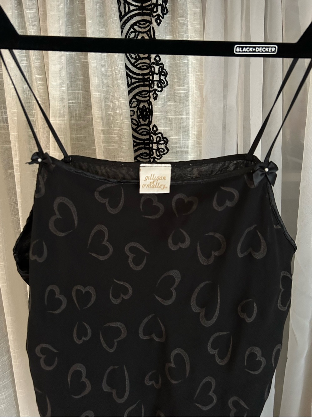 Black Sheer Heart Y2K Print Mini Slip Dress - Picture 6 of 6